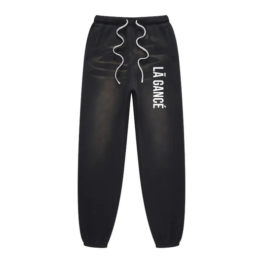 Là Gance Streetwear Unisex Monkey Washed Dyed Fleece Joggers