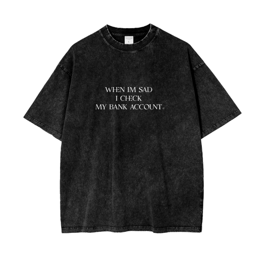 "My Bank Account" Acid Wash Oversize T-Shirt