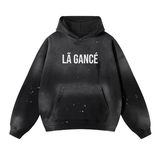 Là Gance Vintage Wash Frayed Fleece Hoodie - 360 GSM