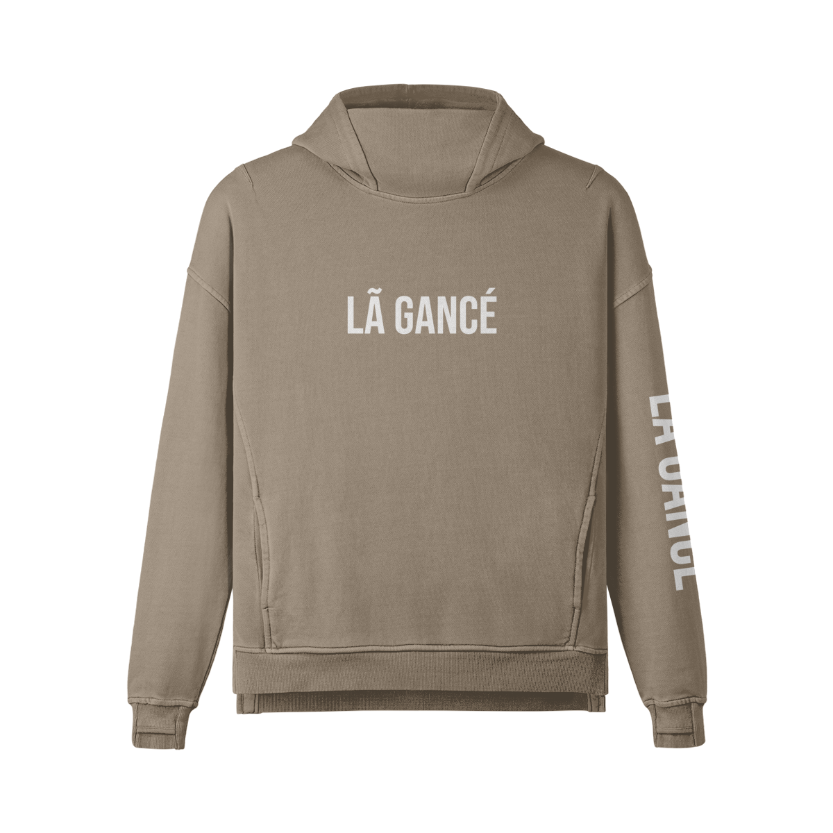 Là Gance Unisex Washed Slit Hem Turtleneck Hoodie