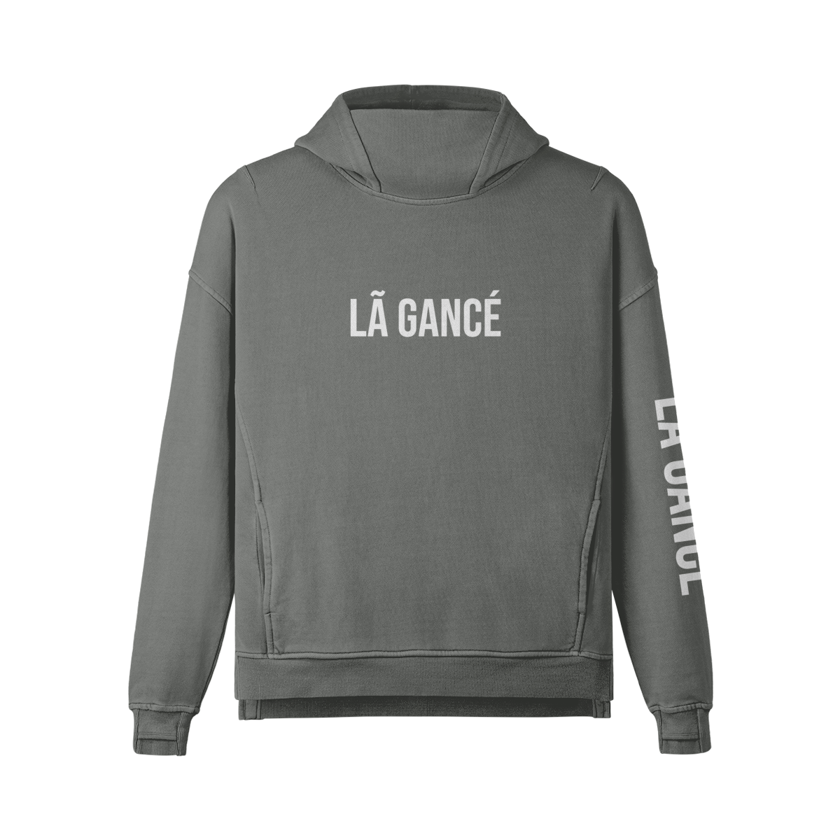 Là Gance Unisex Washed Slit Hem Turtleneck Hoodie