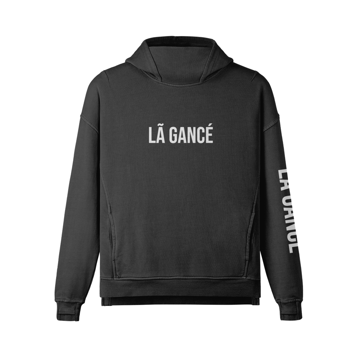 Là Gance Unisex Washed Slit Hem Turtleneck Hoodie